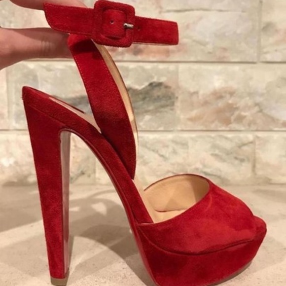 Red Louloudancing 140 Ankle Strap Heel Pumps - Picture 5 of 5